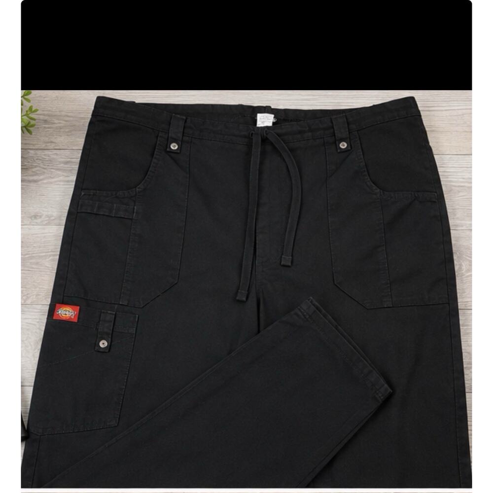 Dickies Black Carpenter Work Pants Drawstring Utility Men’s Medium Relaxed 32/32